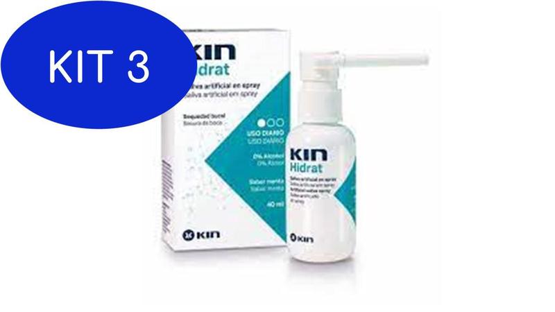 Kit 3 Kin Hidrat Spray Saliva Artificial 40Ml - Saliva Artificial ...