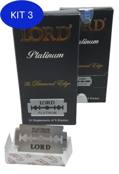 Imagem de Kit 3 Kit 50 Lâminas De Barbear Lord Diamond Edge Original Jc-019