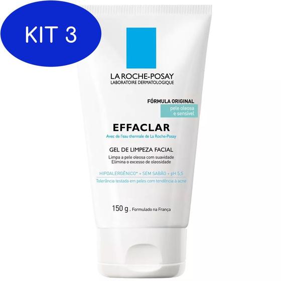 Imagem de Kit 3 La Roche-posay Effaclar Gel De Limpeza