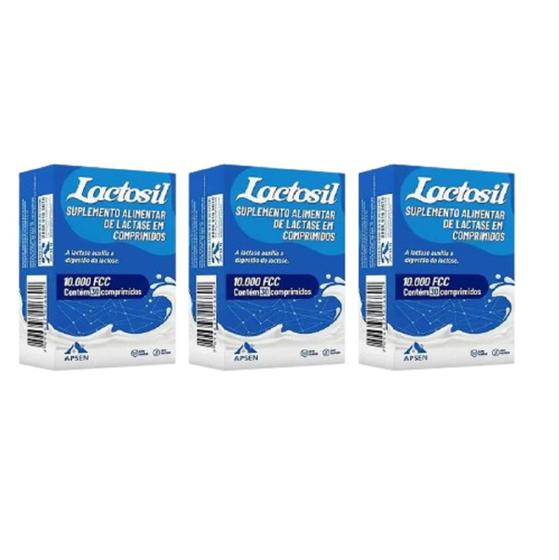 Imagem de Kit 3 Lactosil Enzima Lactase 10.000 Fcc 30 Cpr  Apsen