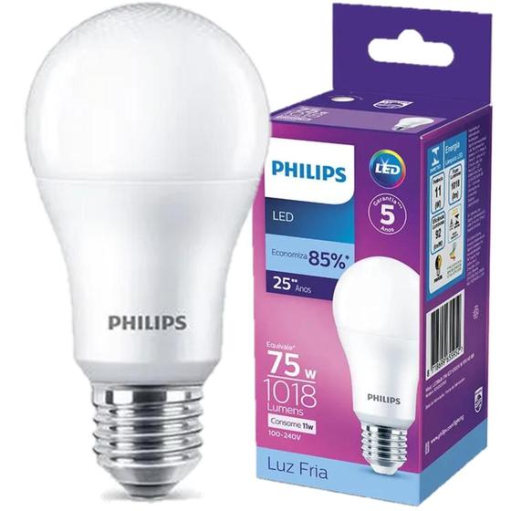 Imagem de Kit 3 Lampada Led Bulbo Philips 11w Branco Frio 6500K E27