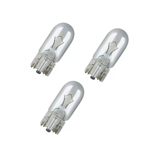 Imagem de kit 3 Lampada Painel 12v 3w T10 Esmagada Cristal 0000235