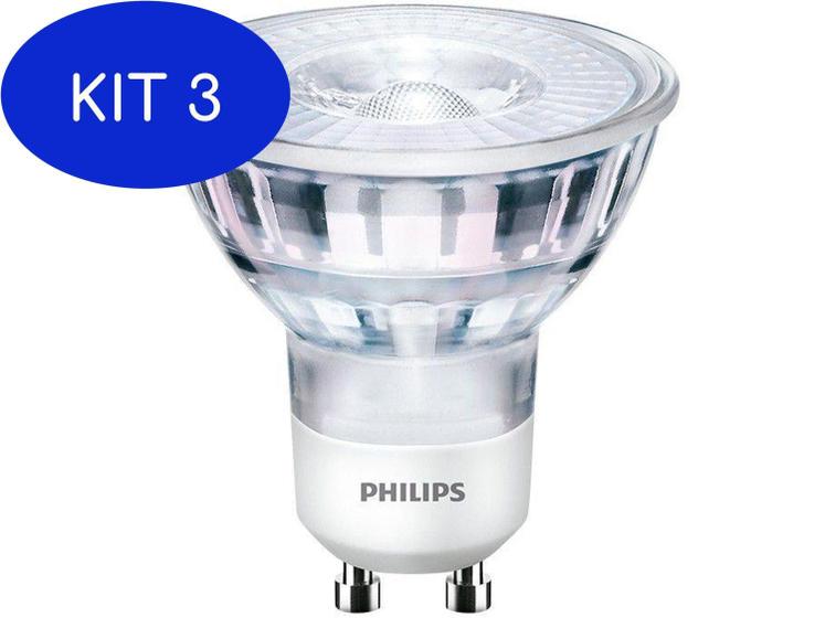 Imagem de Kit 3 Lâmpada Philips Led Classic 4.5 W Gu10 Quente 220V 36D