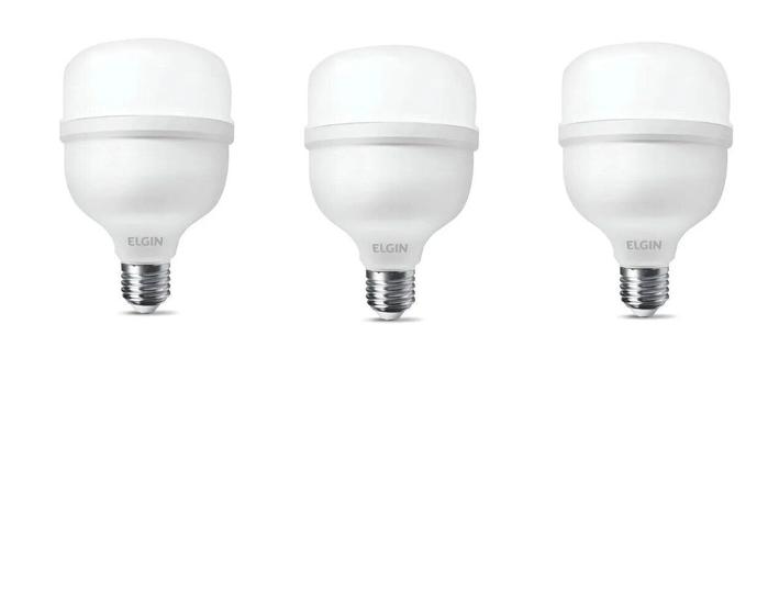 Imagem de Kit 3 Lâmpada Super Bulbo Alta Potência Led 30w 6500k Bivolt Elgin