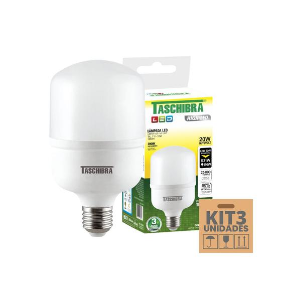 Imagem de Kit 3 Lâmpadas High Led TKL 20W Taschibra E27 Bivolt