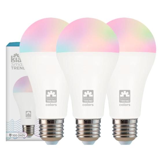 Kit 3 Lâmpadas Inteligente Wi-Fi 11w Compatível Com Alexa Google e App Menor preço em Kit 3 Lâmpadas Inteligente Wi-Fi 11w Compatível Com Alexa Google e App