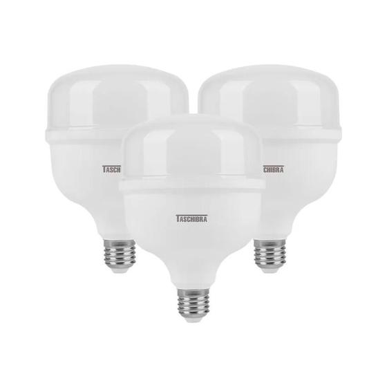 Imagem de Kit 3 Lâmpadas Led Bulbo 50w E27 Branco Frio Inmetro Taschibra