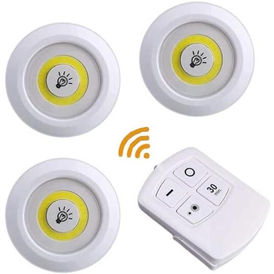 Imagem de Kit 3 Lâmpadas Luminária Led Controle Sem Fio