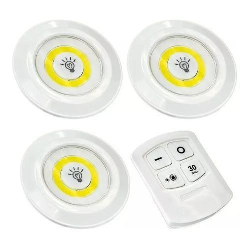 Imagem de Kit 3 Lampadas Luminaria Led Controle Sem Fio Spot Remoto