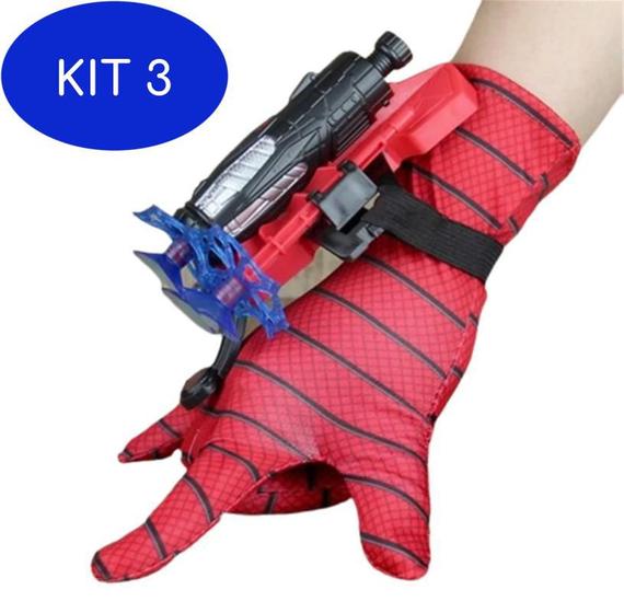 Kit 3 Lançador De Teia Homem Aranha Com Luva - OEM - Lançadores de ...