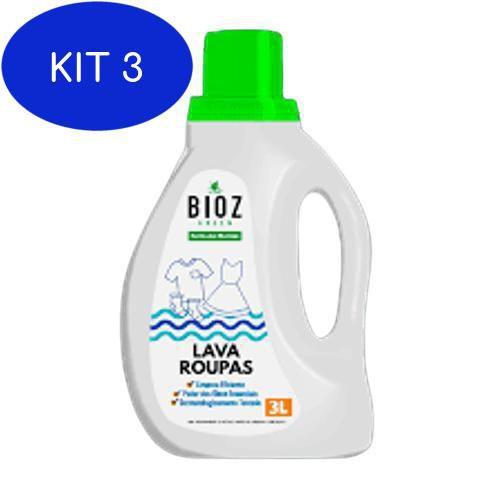 Imagem de Kit 3 Lava Roupas Super Concentrado Biodegradável Bioz Green