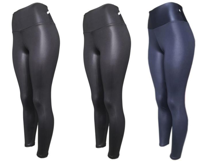 Kit 3 Legging Cirre Cintura Alta Brilho Molhado Imita Couro Lycra PRETO-PRETO-MARROM P Menor preço em Kit 3 Legging Cirre Cintura Alta Brilho Molhado Imita Couro Lycra PRETO-PRETO-MARROM P