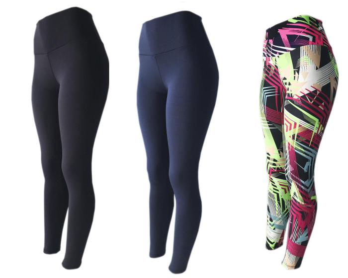 Imagem de KIT 3 Legging Fitness Suplex Lisa ou Estampada