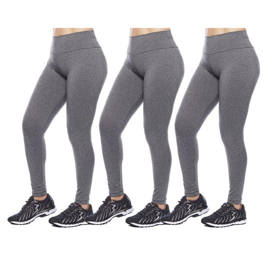 Imagem de Kit 3 leggings feminina adulto lisa basica suplex fitness uniforme academia ginástica trabalho