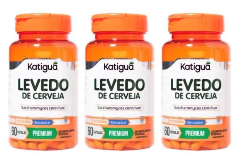 Kit 3 Levedo De Cerveja 60 Capsulas - Katigua Menor preço em Kit 3 Levedo De Cerveja 60 Capsulas - Katigua