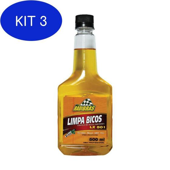 Kit 3 Limpa Bicos Radibras Lx-501 Via Tanque 500 Ml - Limpa Motor ...