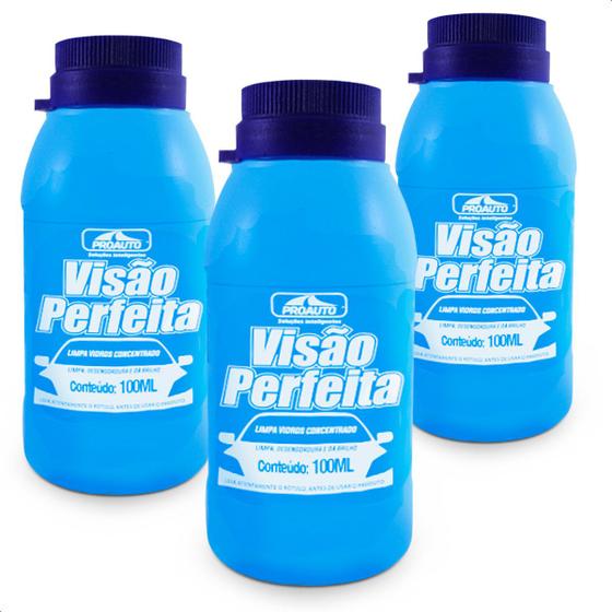 Imagem de Kit 3 Limpa Vidros Automotivo Parabrisa Concentrado Proauto 100ml