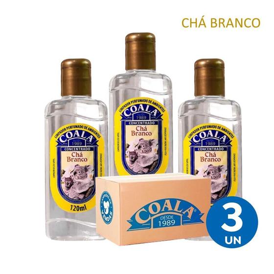 Imagem de Kit 3 Limpador Concentrado Perfumado de Ambientes Chá Branco Coala 120ml