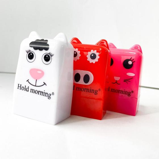 Imagem de Kit 3 lip balm hidratante para lábios animais fofos ação hidratante prático