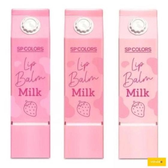 Imagem de Kit 3 Lip Balm Milk Caixinha Leite Hidratante Spcolors
