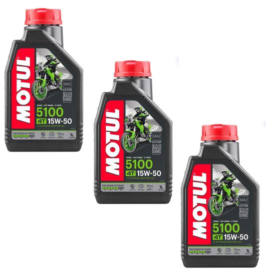 Imagem de Kit 3 Litros Oleo Lubrificante Motor Motul 5100 15w50 Semissintetico Api Sm Sl