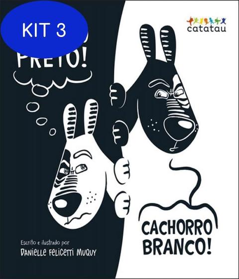 Imagem de Kit 3 Livro Cachorro Preto Cachorro Branco