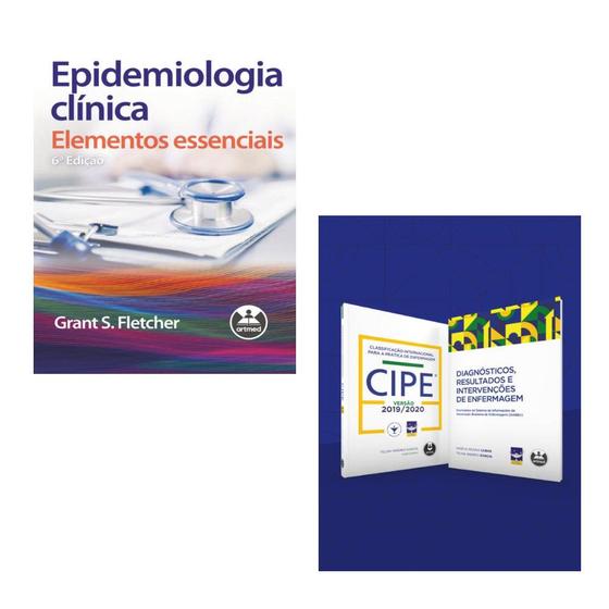 Imagem de Kit 3 livros: cipe versão 2019/2020 + diagnósticos, resultados e intervenções de enfermagem + epidemiologia clínica