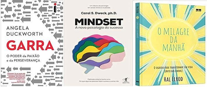 Imagem de kit 3 livros GARRA + MINDSET + O MILAGRE DA MANHA