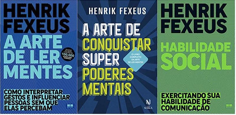 Imagem de Kit 3 Livros Henrik Fexeus A Arte De Ler Mentes + A Arte De Conquistar Superpoderes Mentais + Habilidade Social