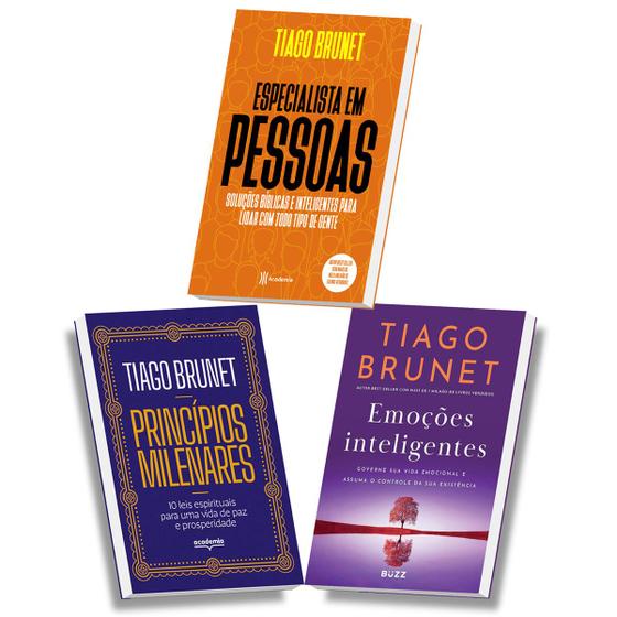 Imagem de Kit 3 Livros Tiago Brunet Princípios Milenares + Emoções inteligentes + Especialista Em Pessoas,Governe a vida emocional