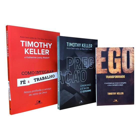 Imagem de Kit 3 Livros Timothy Keller  Ego Transformado + Como Integrar Fé e Trabalho + Pregação