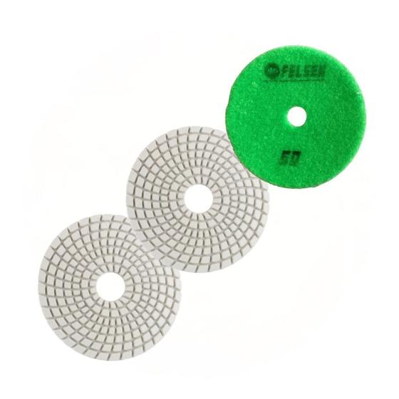 Imagem de Kit 3 Lixa Cerâmica Diamantada Para Polimento Grão 50 100Mm
