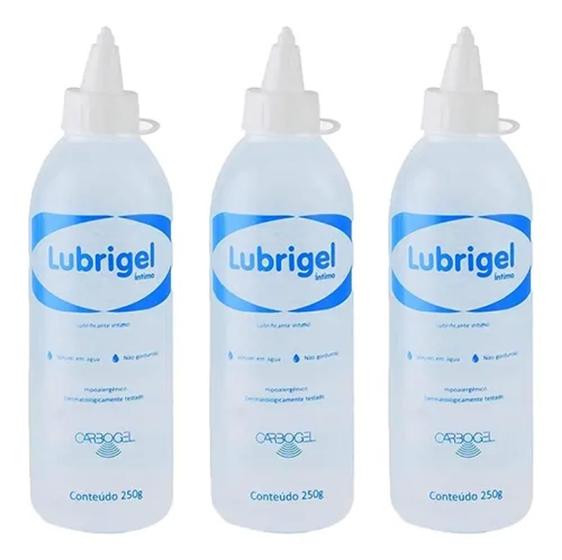 Imagem de Kit 3 Lubrificante Gel Íntimo De Massagem A Base D'Agua Carbogel Lubrigel