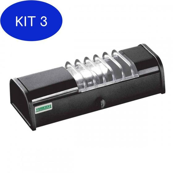 Imagem de Kit 3 Luminária Compacta Para 1 Lâmpada E27 Preta Taschibra