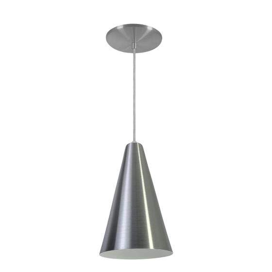 Imagem de Kit 3 Luminária Pendente Cone Com Interior Branco Brilho Com Fiação 110/220v