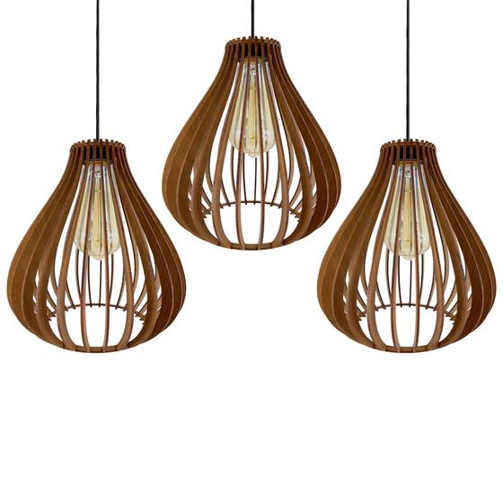 Kit 3 Luminaria Pendente Iluminaçao Quarto Sala De Estar