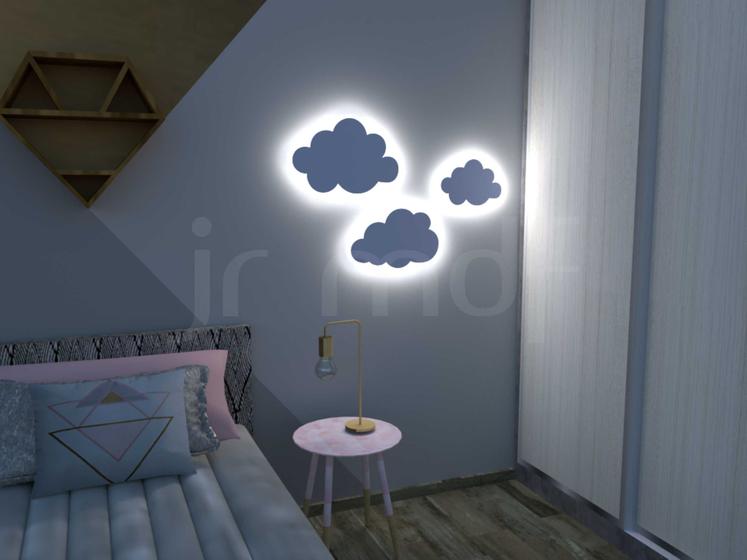 Imagem de Kit 3 Luminárias Nuvem PMG Decoração Quarto Infantil