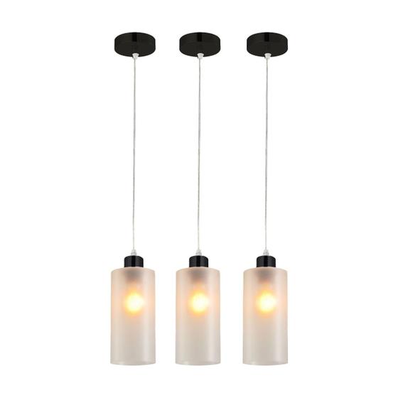 Kit 3 Luminárias Pendentes Retrô Avant Primus Smooth Preto Fosco E27