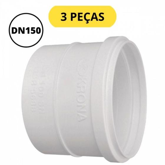 Imagem de Kit 3 luva para esgoto prim dn150 krona 0648