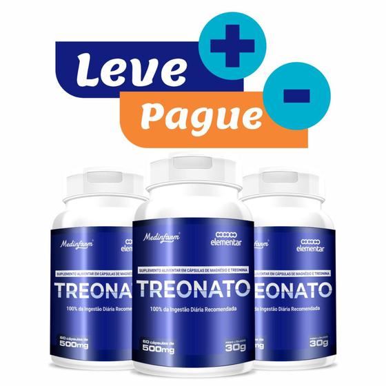 kit 3 Magnésio Treonato Original 180 capsula Medinfarm Menor preço em kit 3 Magnésio Treonato Original 180 capsula Medinfarm