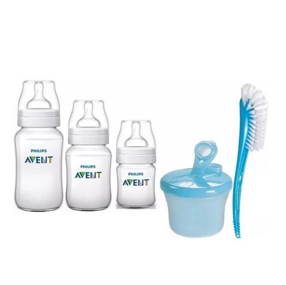 Imagem de Kit 3 Mamadeiras Avent Classic  125/260/330ml + Dosador e Escova