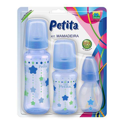 Imagem de KIT 3 MAMADEIRAS AZUL PETITA ( 270ml - 140ml - 60 ml)