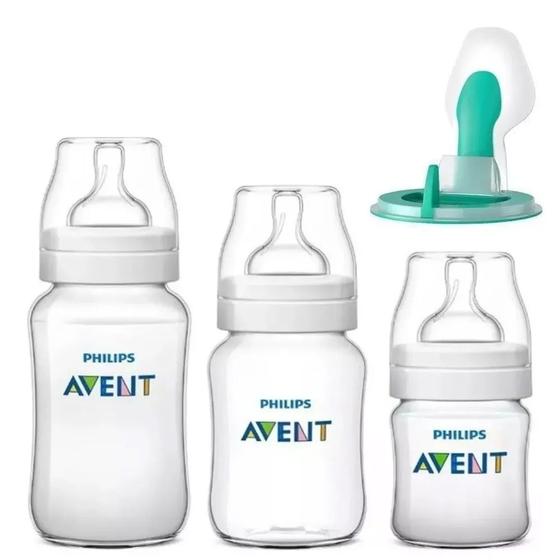 Imagem de Kit 3 Mamadeiras Clássica 125ml + 260ml + 330ml + Vávula AirFree Philips Avent