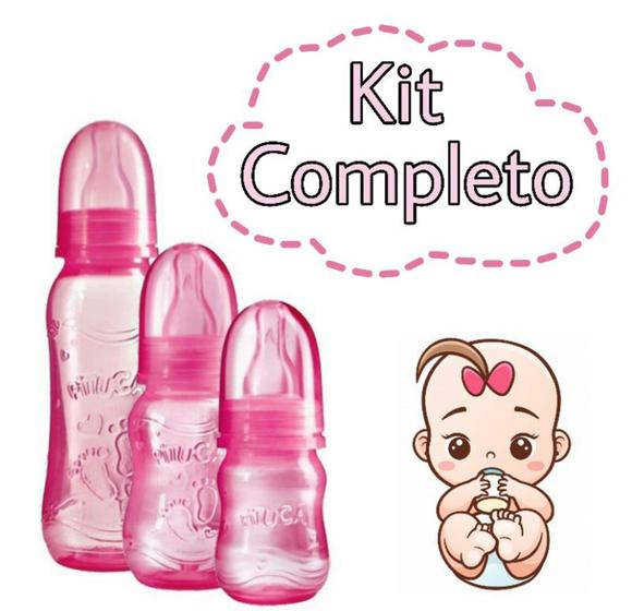Imagem de Kit 3 Mamadeiras Para Bebê Mamadeira Bico Silicone Pituca