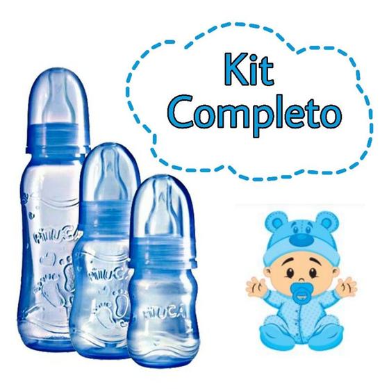 Imagem de Kit 3 Mamadeiras Para Bebê Mamadeira Bico Silicone Pituca