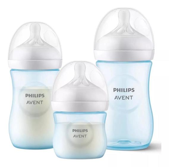 Imagem de Kit 3 Mamadeiras Pétala 3.0 Azul 125 + 260 + 330ml - Philips Avent