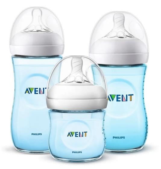 Imagem de Kit 3 Mamadeiras Pétala Philips Avent Azul 125/260/330ml