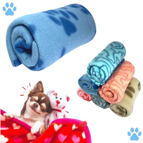 Imagem de Kit 3 Mantas Cobertor Para Pet Cachorro Gato 65x95cm Várias Estampas