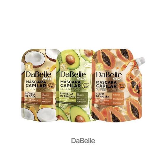 kit 3 máscara cronograma capilar dabelle nutrição hidratação e