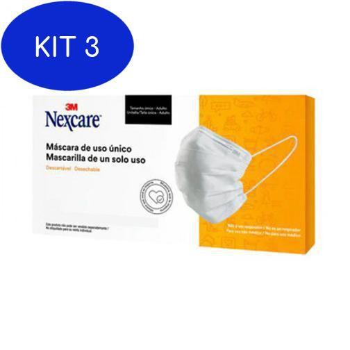 Kit 3 Máscara Descartável Nexcare 3 Camadas Caixa Com 10 3M Máscara